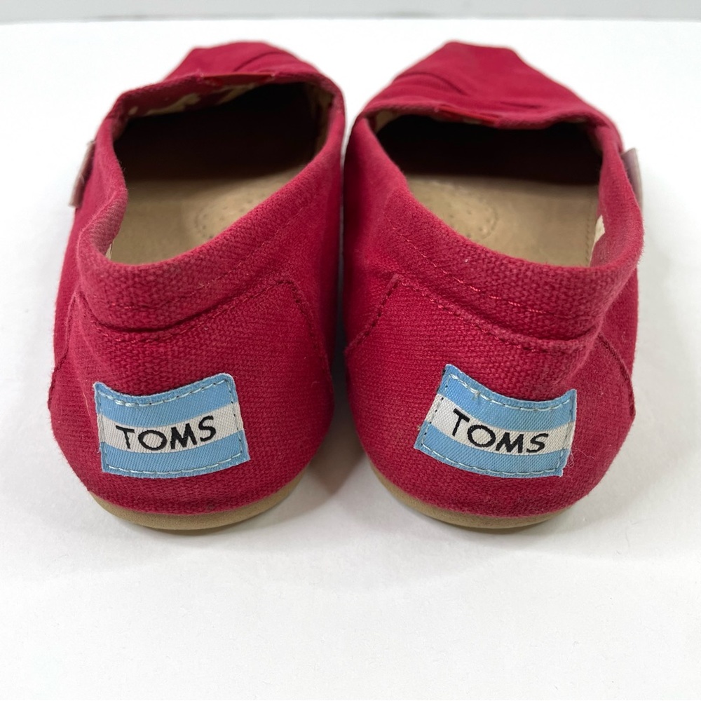 TOMS Red Canvas Espadrille Loafers - Picture 3 of 5